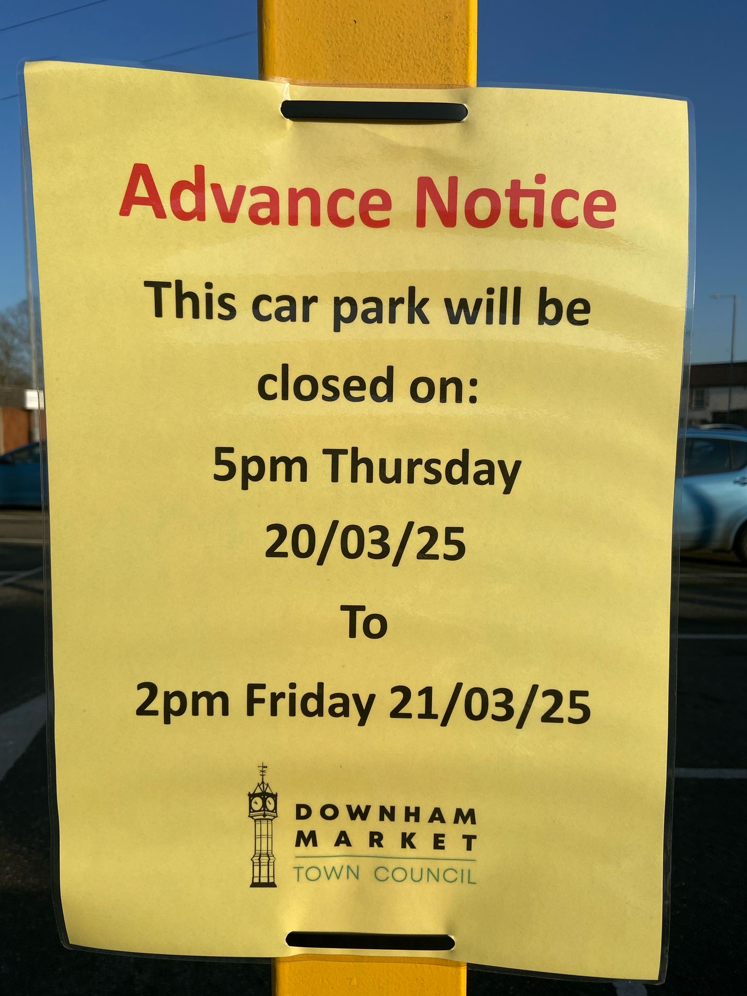 Downham Market Car Park Closure